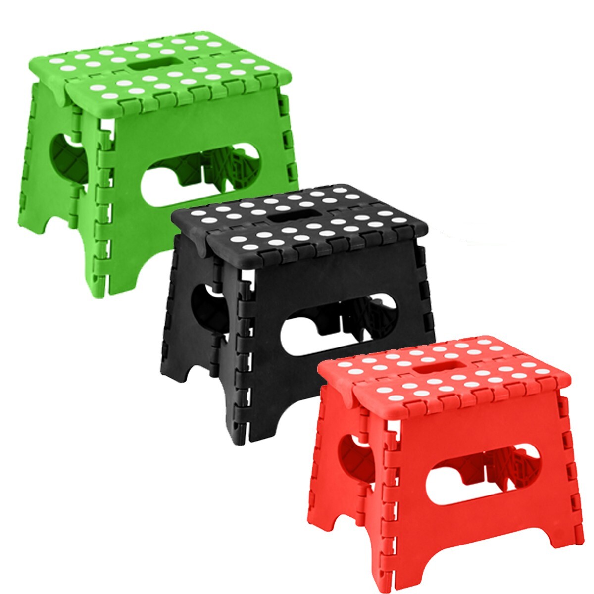 Folding Step Stool Plastic Heavy Duty Multi Purpose Easy Foldable Home  Kitchen