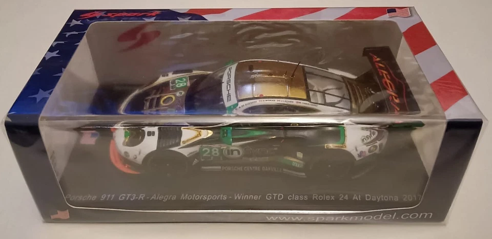 PORSCHE 911 GT3-R Allegra Winner GTD Rolex Daytona 2017 Spark 1/43 US027 - Immagine 2 di 2
