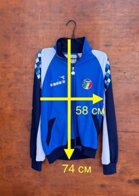 ITALY 1990/1992 FOOTBALL TRACK JACKET JERSEY DIADORA SIZE L ADULT