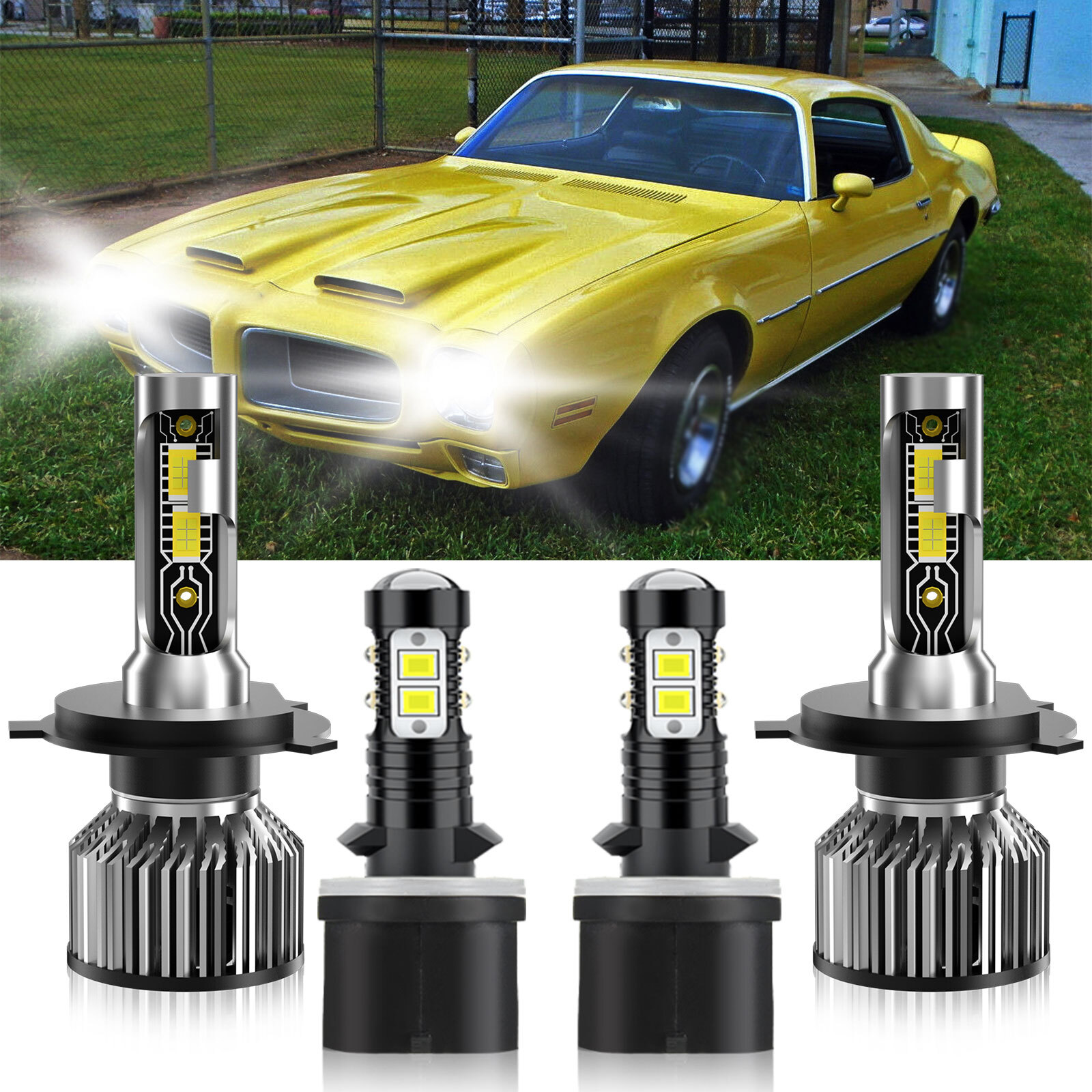 For Pontiac Firebird 1993-1997 Combo LED Headlight+Fog Lights Bulbs Kit White