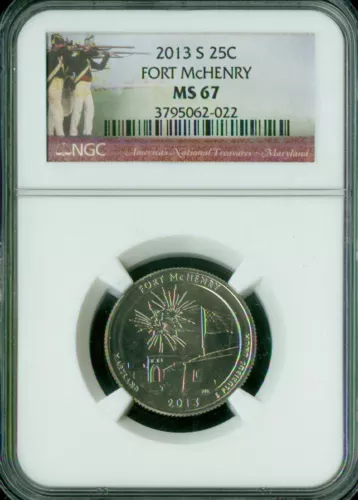 2013 S FORT McHenry QUARTER NGC MS67 *