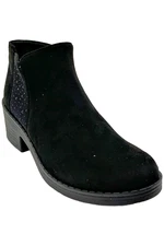 Bzees Outstanding Machine Washable Sparkle Bootie Black