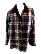 Same Game Different Name Womens Wool Plaid Casual Jacket Size M