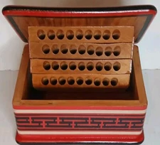 Vintage (1900's Wood Flip Up Cigarette Dispense) Box *Original Art and Paint* 