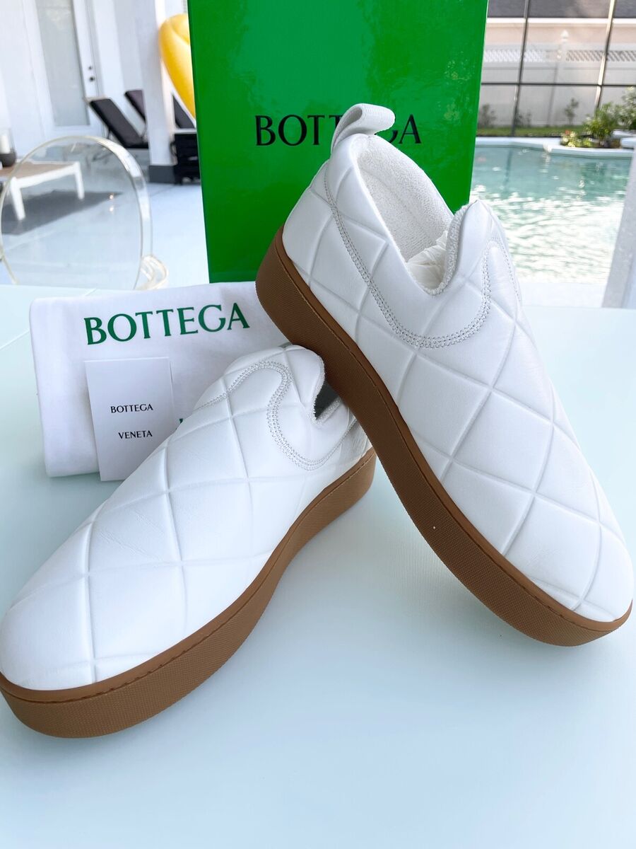 Bottega Veneta Men's 639736 Quilted Embossed White Lambskin Bottega Veneta Men's 639736 Quilted Embossed White Lambskin