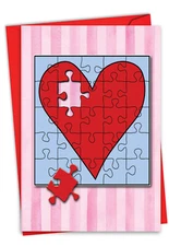 1 Valentine's Day Card with Envelope - Jigsaw Hearts C3181JVDG