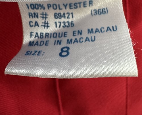 VTG Reebok Size 8 Red Pleated Mini Tennis Skirt School Girl, Preppy, Scholarly - Picture 5 of 5