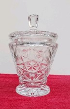 Porta Biscotti/Bon Bon  Con Coperchio In Cristallo Cesellato Vintage 