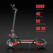 5600W Dual Motor Electric Scooter , 55Miles Long Range 45MPH Top Speed EScooter