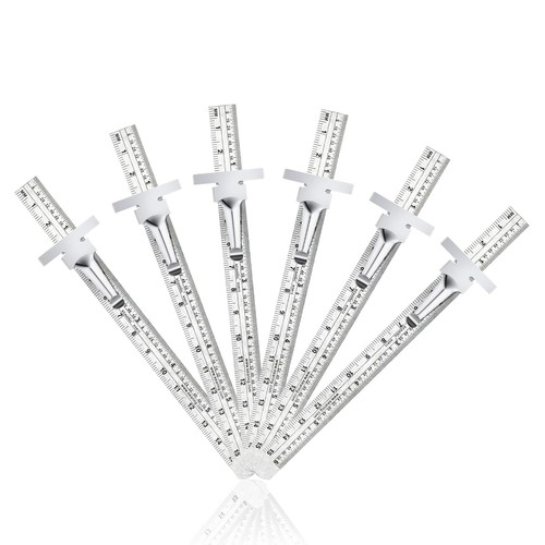 6 Inch 15 cm Pocket Ruler Stainless Steel with Detachable Clips ...