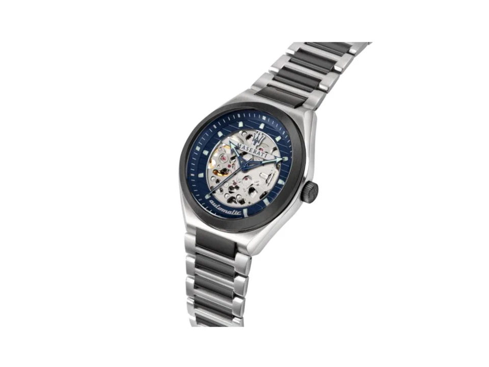 Maserati Triconic Automatic Watch Blue 40 Skeleton Men's Watch R8823139003 - Image 4 of 4
