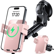 Wireless Car Charger 15W Auto Clamping Phone Holder Dash Windshield Vent
