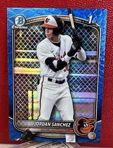 2025 Bowman Chrome 1st Jordan Sanchez #BCP-208 Blue Reptilian Refractor 109/150