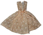 Vintage VTG Barbie Peach Dress Floral Butterfly Clothes Accessories RARE