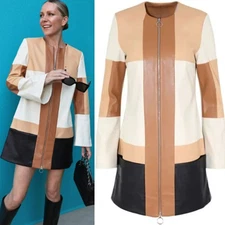 Alexis | NWT Cameron Dress in Multi Patchwork Faux Leather Shift AS IS M