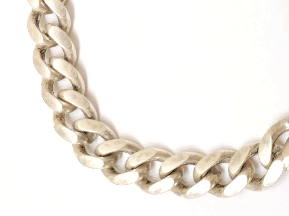 Vintage Silver Lucky Brand Purple Amethyst Charm Thick Curb Link Chain Bracelet - Image 3 of 4