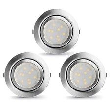 LED Puck Lights Wired Under Cabinet Lighting 3pcs x natural white