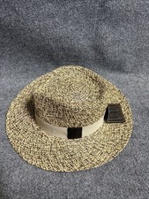 Genuine Panama Hat Handmade Ecuador Barranco M Round Top Beige Multi Color Band