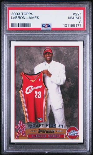2003 TOPPS #221 LEBRON JAMES ROOKIE RC PSA 8