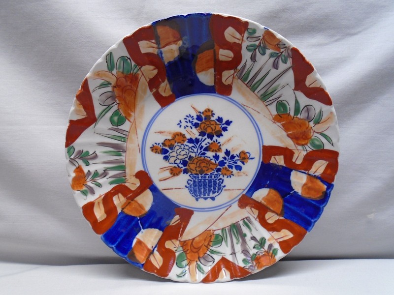 Antique 19thc Japanese Imari Basket Decorated Plate
