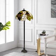 Lampada da Terra Stile Tiffany Foglie, 16 Pollici Illuminazione Decorativa per Casa e Ufficio