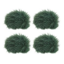 Furry Microphone Windscreen 5mm x 55mm for Microphone Green 4 Pack