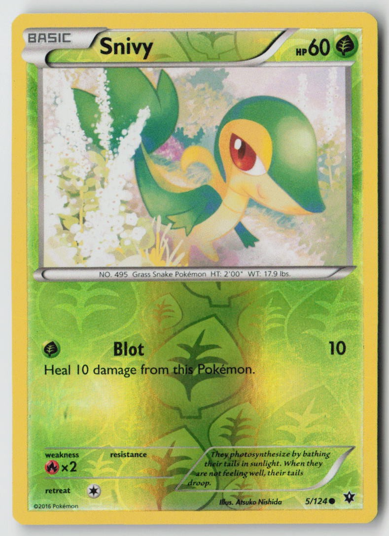 Snivy 5/124 - XY - Fates Collide Reverse Holo - PTCG - LP