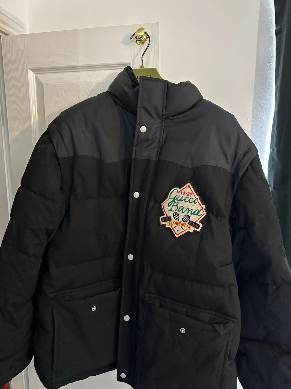 Gucci Men's Puffer Jacket Size 52FR XL Black bought From Gucci Store