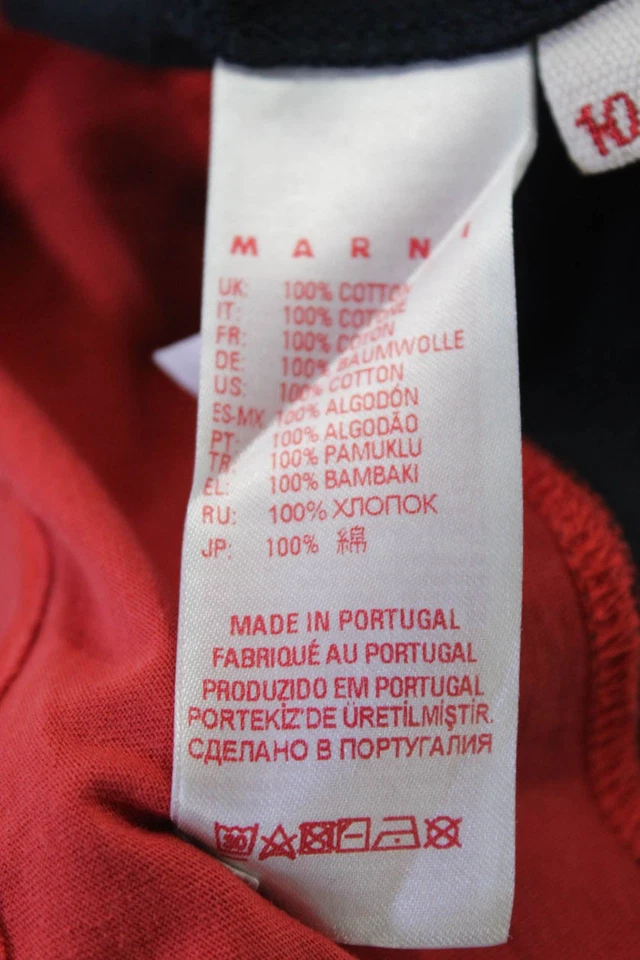 Marni Girls Cotton Two-Toned Round Neck Long Sleeve T-Shirt Top Navy Size 10 - Image 4 of 4