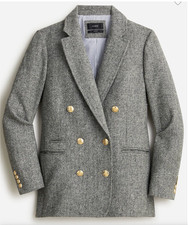 NWT J.CREW Bristol Blazer in Graphite Herringbone Wool -14