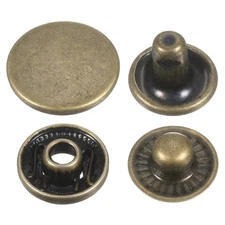 30Set Press-Stud Cap Button 15mm Metal Snap Fastener for Canvas, Bronze