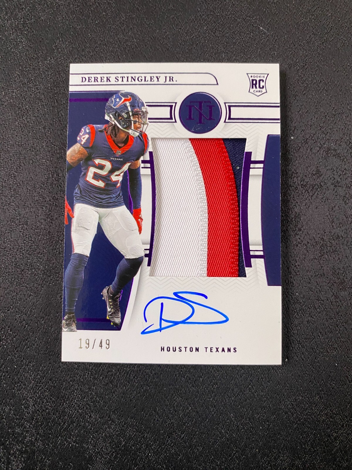 2022 PANINI NATIONAL TREASURES PATCH AUTO #197 DEREK STINGLEY JR. RC /99 B619