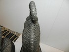 Vintage Silver-Plate Pheasant Sculptures Pair • Long Tail on Black Oval Bases — photo 5
