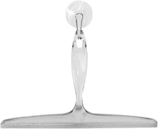 Plastic Bath Squeegee for Glass with Suction Hook Holder – 12", Clear
