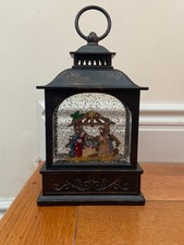 RAZ Imports HW20 Nativity Scene Lighted Water Lantern 8" Snow Globe