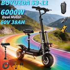 11'' Folding Electric Scooter 6000W Dual Motor 60V38AH Adult Off Road E-Scooter