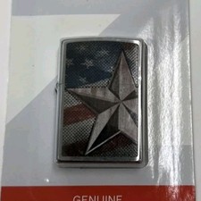 NEW Zippo Retro Star American Flag Lighter Windproof Made In The USA Lifetime