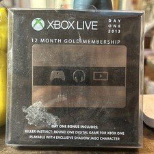 Day One XBOX Live 12 month Gold Card Commemerative Metal Card. Used