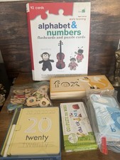 Early Learning Alphabet  Number Flashcards Lot Puzzles, Wood Letters, Mixed Lot