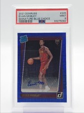 EVAN MOBLEY 2021-22 DONRUSS RATED ROOKIE BLUE CHOICE RC AUTO /49 PSA 9 Q6846