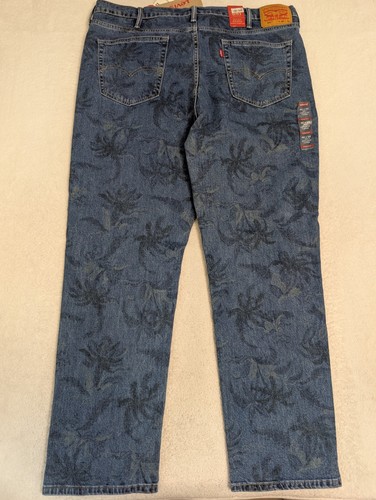 NEW Levi's 541 Men's 42x32 Athletic Fit Jeans Stretch Floral Pattern Blue Denim - Picture 10 of 10