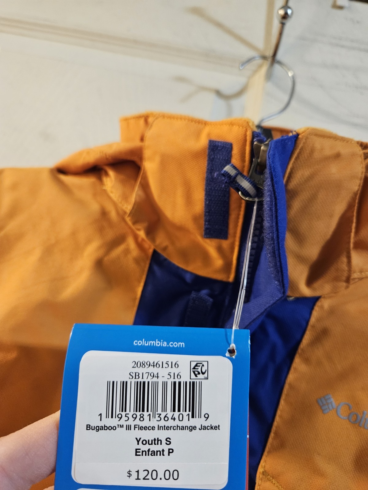 Columbia Boys' Bugaboo III Fleece Interchange Jacket: YELLOW/ORANGE/BLUE: NWT: S image 3