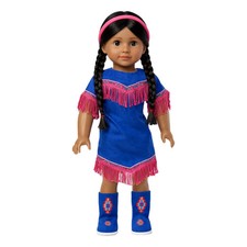 Traje azul tribal nativo americano de 18" ropa para muñeca se adapta a muñeca American Girl