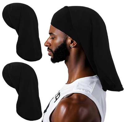 2Pcs Dread Caps for Men, Dreadlock Cap Mens, Long Hair Dreads Head Stocking Wrap