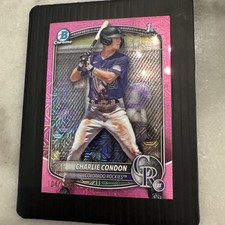 2025 Bowman Chrome CHARLIE CONDON 1st Mega Box Pink Mojo Refractor /199 Rockies