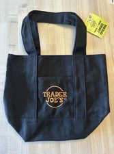 Trader Joe's Limited Mini Halloween Black Canvas Tote Bag, NEW *Ships Free*