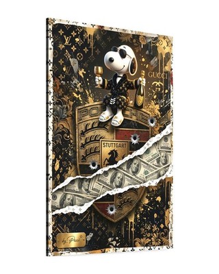 Snoopy Leinwand Bild Farbig Cartoon Pop Art Peanuts Auto Label Luxusmarken