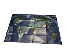 National Geographic The Earth At Night & World Map Poster 22"x35"