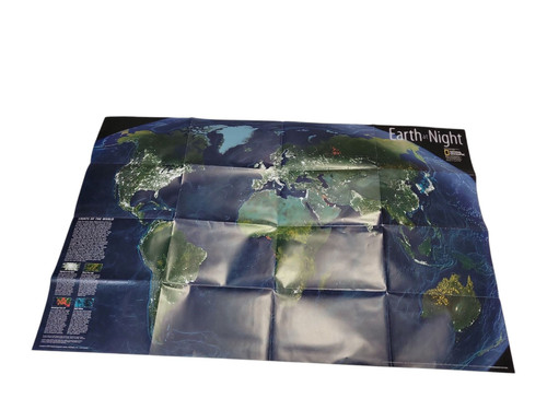 National Geographic The Earth At Night & World Map Poster 22"x35" - Picture 1 of 8