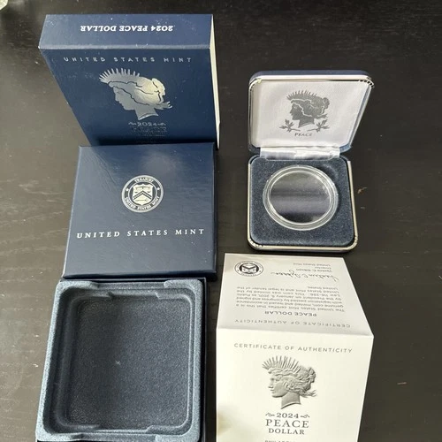 2024 Philadelphia Mint Peace Dollar Uncirculated Coin Box (NO COIN) with COA